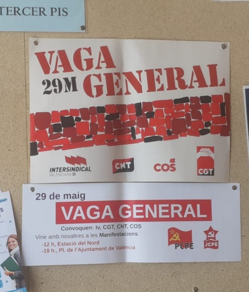 Poble Lliure dona suport a la Vaga General del 29-M, una vaga de país i de classe!
