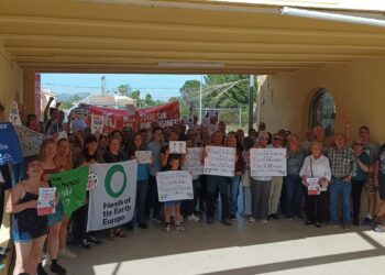 Activistas europeas contra la ganadería industrial denuncian el greenwashing de la macroexplotación bovina More Holstein en Bétera, València
