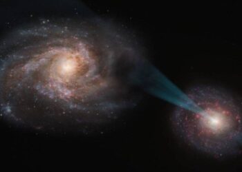 Observan una ‘justa cósmica’ entre dos galaxias lejanas