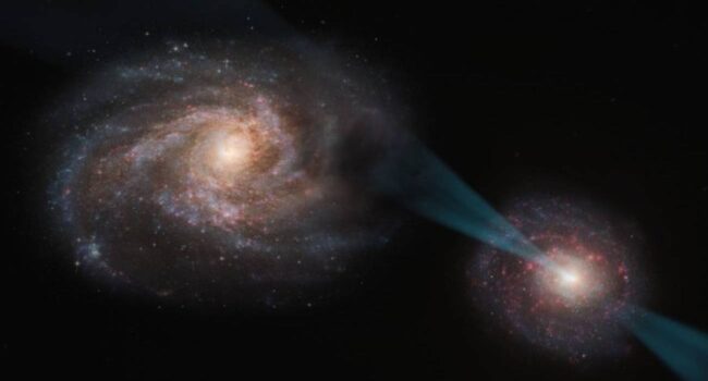 Observan una ‘justa cósmica’ entre dos galaxias lejanas