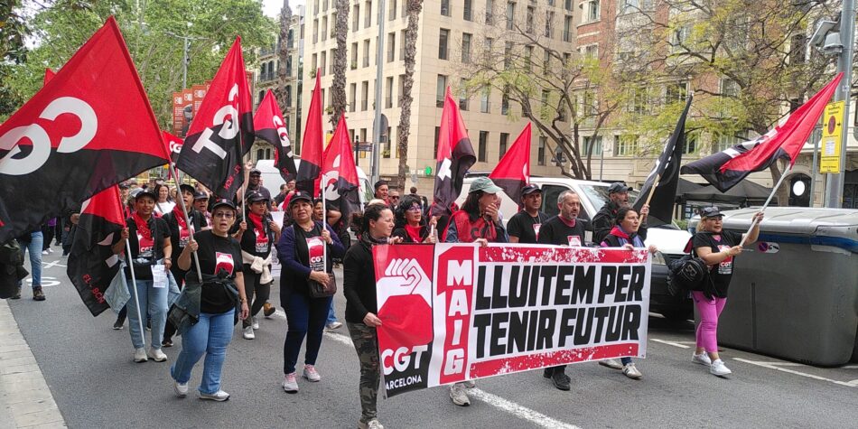 Correus, Transport i Educació en la mobilització de CGT l’1 de maig a Barcelona