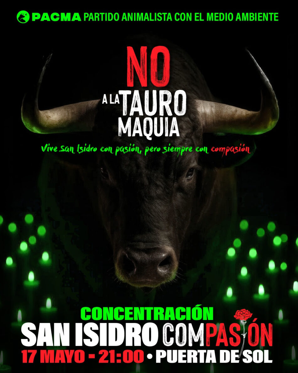 PACMA convoca su tradicional concentración antitaurina ‘San Isidro Compasión’ este sábado en Madrid