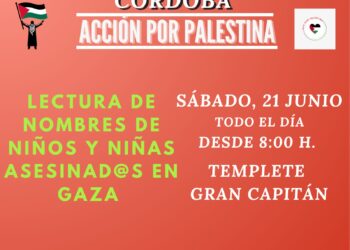 UCO con Palestina realiza un acto en recuerdo a los 15.000 niños y niñas asesinados por el Estado de Israel en Córdoba