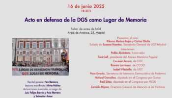 Acto en defensa de la Real Casa de Correos, antigua Dirección General de Seguridad franquista, como Lugar de Memoria: 16 de junio