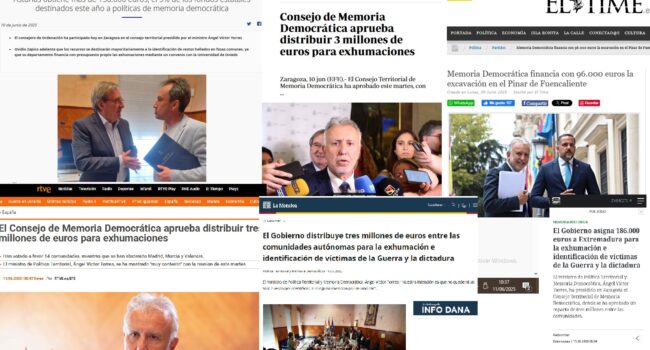 Critican que el Gobierno de España dedique subvenciones a algunos desaparecidos del Franquismo y no garantice los derechos de todos