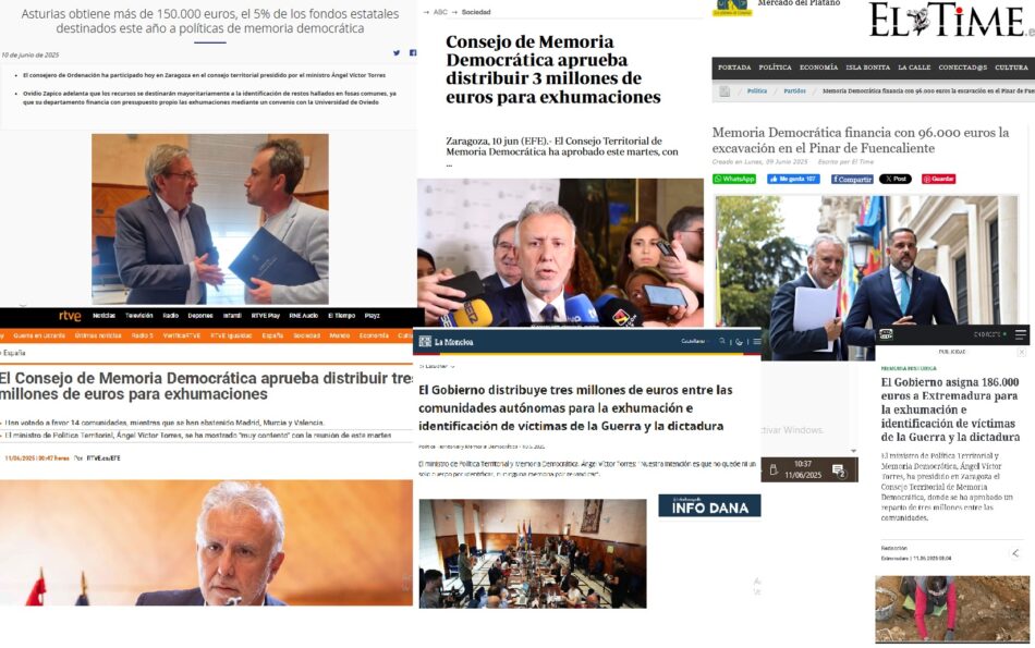 Critican que el Gobierno de España dedique subvenciones a algunos desaparecidos del Franquismo y no garantice los derechos de todos