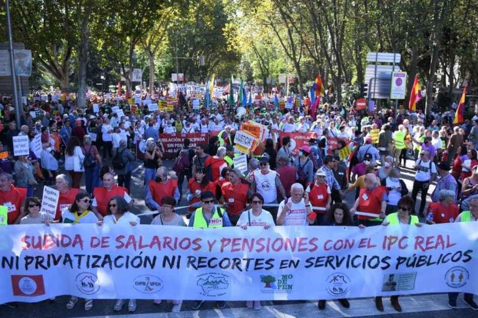 Movilización en defensa de las pensiones públicas, el 25 de octubre en Madrid: «Unidad, determinación y objetivos comunes: La fuerza del movimiento pensionista»