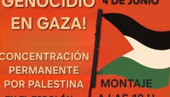 Concentración permanente en el Espolón de Logroño por la emergencia en Gaza