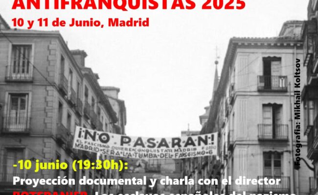 Jornadas Antifranquistas; En La Maliciosa y Traficantes de Sueños (Madrid), el 10 y 11 de junio