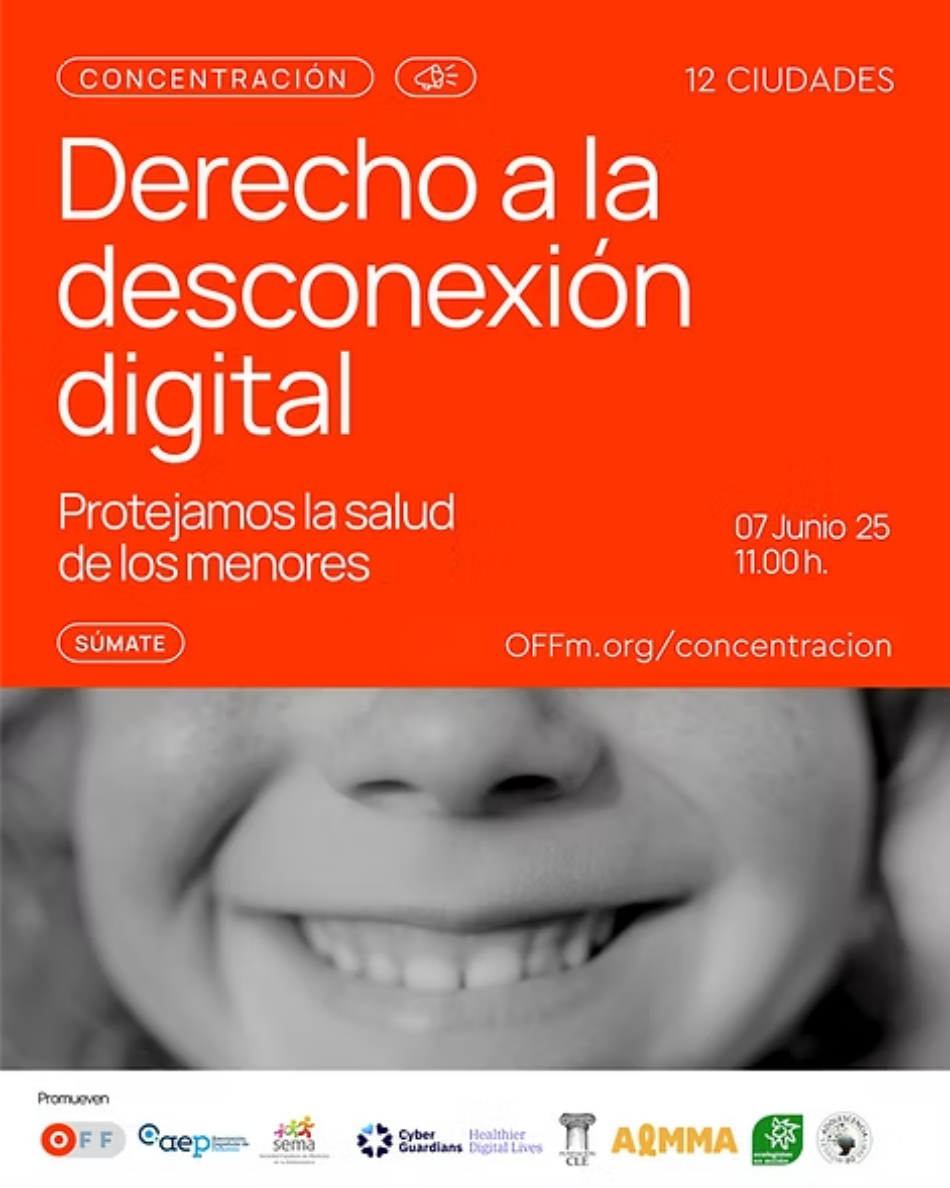 Concentración estatal: Derecho a la desconexión digital. Protejamos la salud de los menores