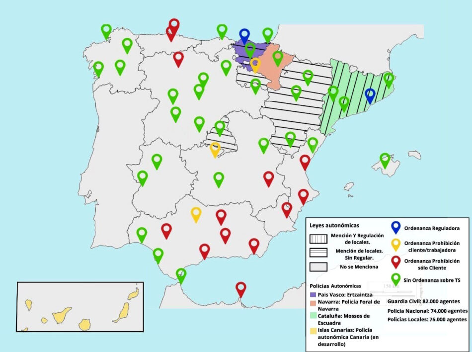 El mapa legal de la prostitución en España