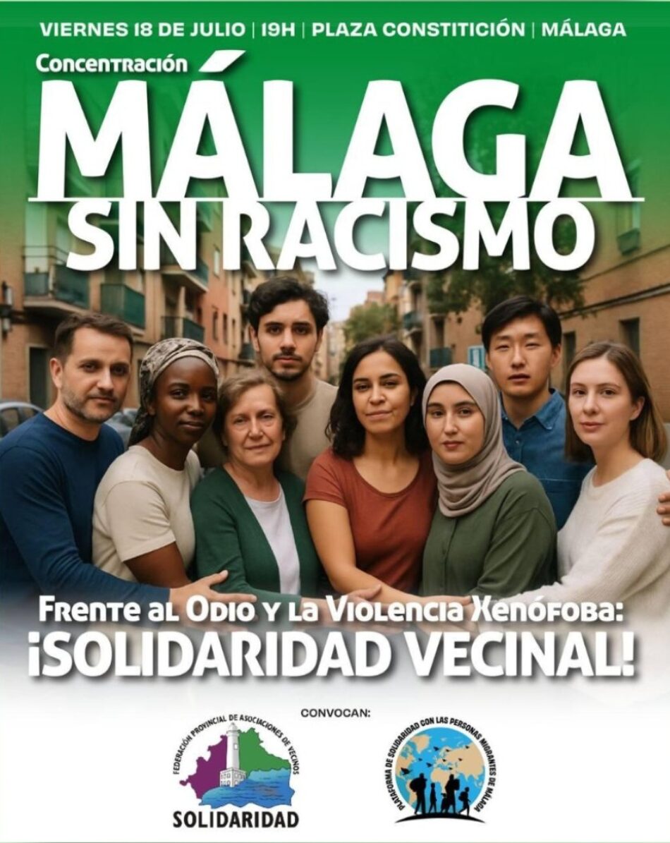 APDHA llama a participar en las concentraciones y manifestaciones convocadas en Andalucía en contra del racismo ya favor de la convivencia