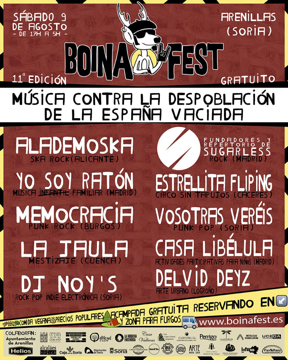 Este sábado el 11º Boina Fest multiplicará por 30 los habitantes de Arenillas (Soria) con talleres, arte, circo y música
