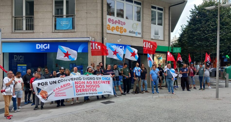 A loita contra o convenio de empresa de DIGI que recorta dereitos trasládase a Santiago