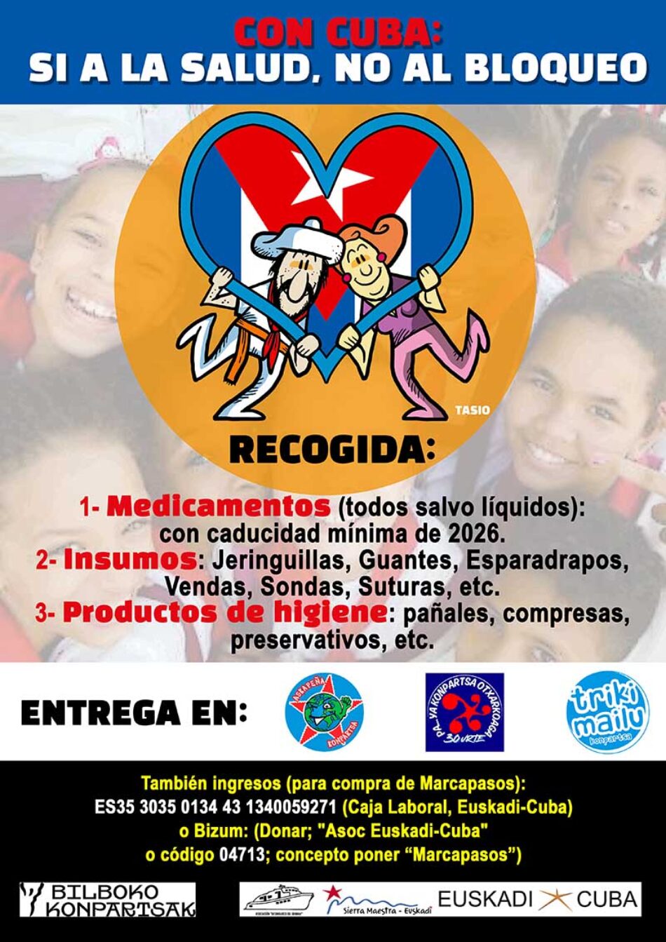 Recogida de material sanitario para Cuba durante la Aste Nagusia de Bilbao