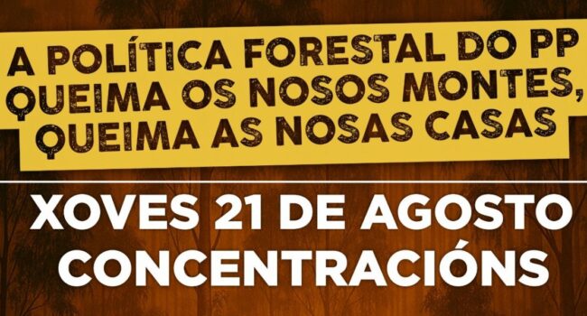 ‘Por un Monte Galego con Futuro’ convoca protestas contra a política forestal do PP “que queima os montes e as casas”