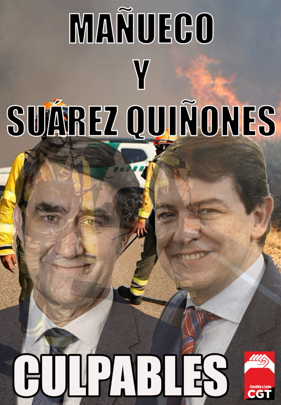 CGT denuncia la incompetencia de la Junta de Castilla y León en la gestión de los incendios forestales