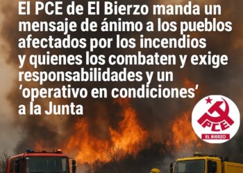 El PCE de El Bierzo exige responsabilidades por los incendios y un “operativo en condiciones” a la Junta de Castilla y León