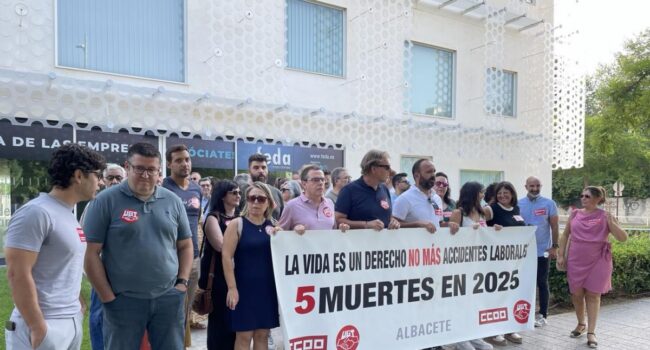 Los sindicatos convocan una concentración este viernes en Albacete ante la tercera muerte en accidente laboral en la provincia en un mes