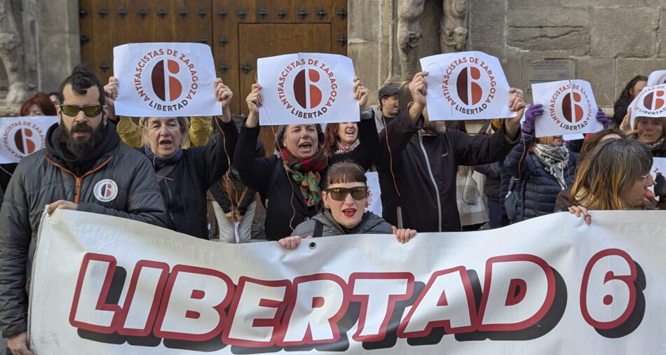 El PCE Aragón celebra el indulto parcial de los “6 de Zaragoza” pero exige su libertad total y la anulación de las multas