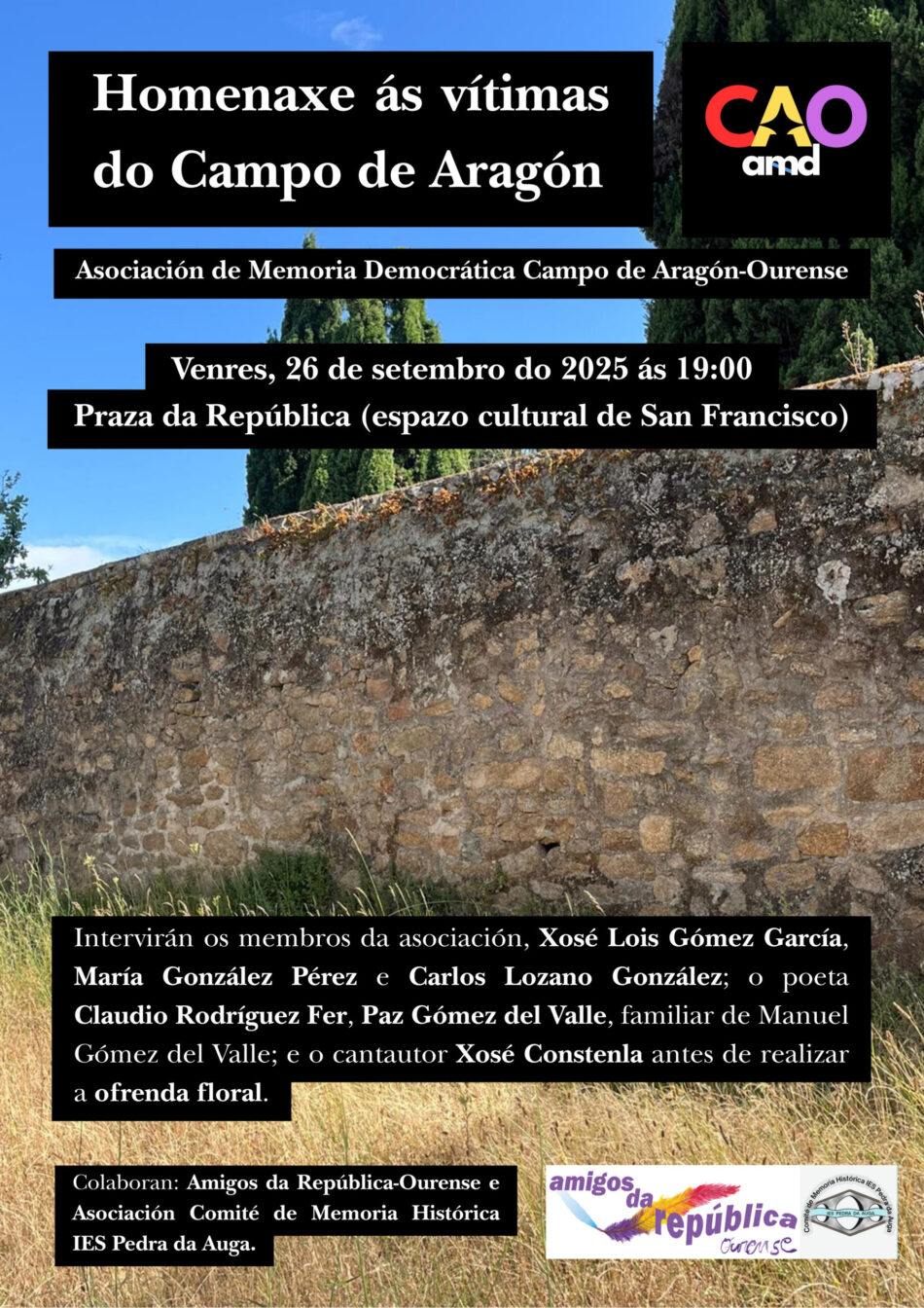 Acto de homenaxe ás vítimas do Campo de Aragón-Ourense