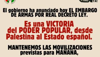Varias ciudades se manifestarán ante las principales delegaciones del Gobierno exigiendo la adopción inmediata de un embargo de armas a Israel