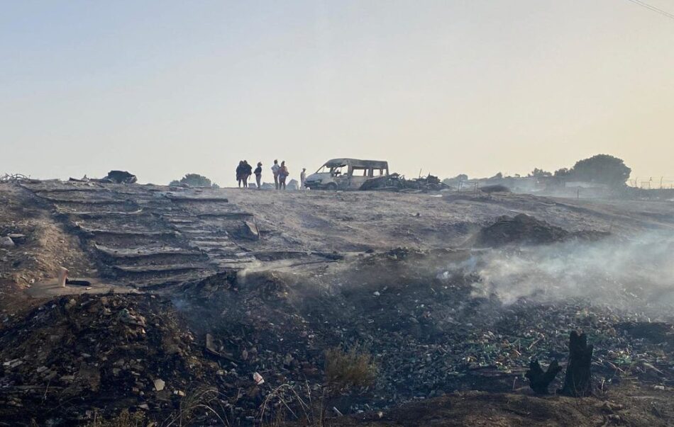 APDHA denuncia la desatención institucional ante un nuevo incendio en los asentamientos de Huelva