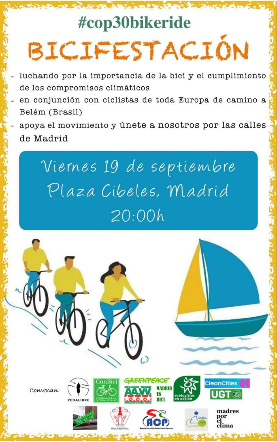 Bicifestación por el desarrollo completo de la bicicleta en Madrid