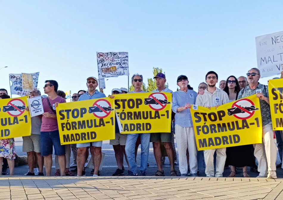 Vecinos afectados por el circuito de Fórmula 1 de Madrid protestan este domingo en la Puerta del Sol