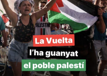 Pels Comuns la suspensió de l’etapa de la Vuelta mostra que no pot haver normalitat mentre continuï el genocidi a Palestina