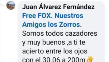 Denuncian amenazas de muerte por parte de cazadores en redes sociales
