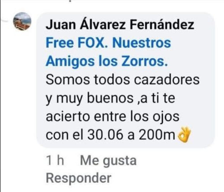 Denuncian amenazas de muerte por parte de cazadores en redes sociales