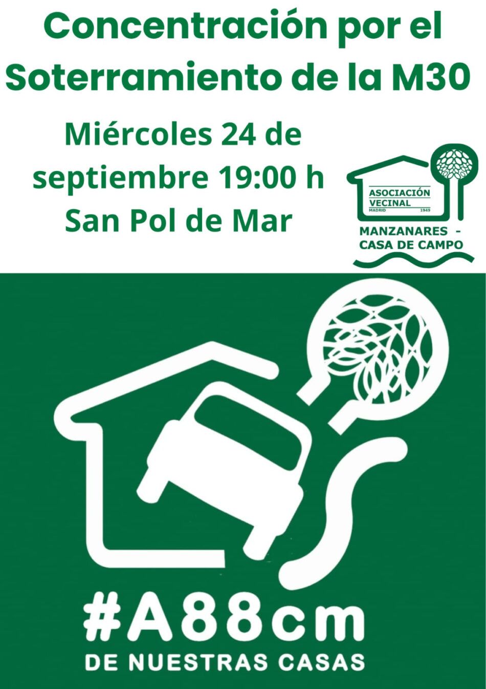 “A 88cm de nuestras casas”: nueva protesta en la colonia Manzanares para exigir el soterramiento de la M30