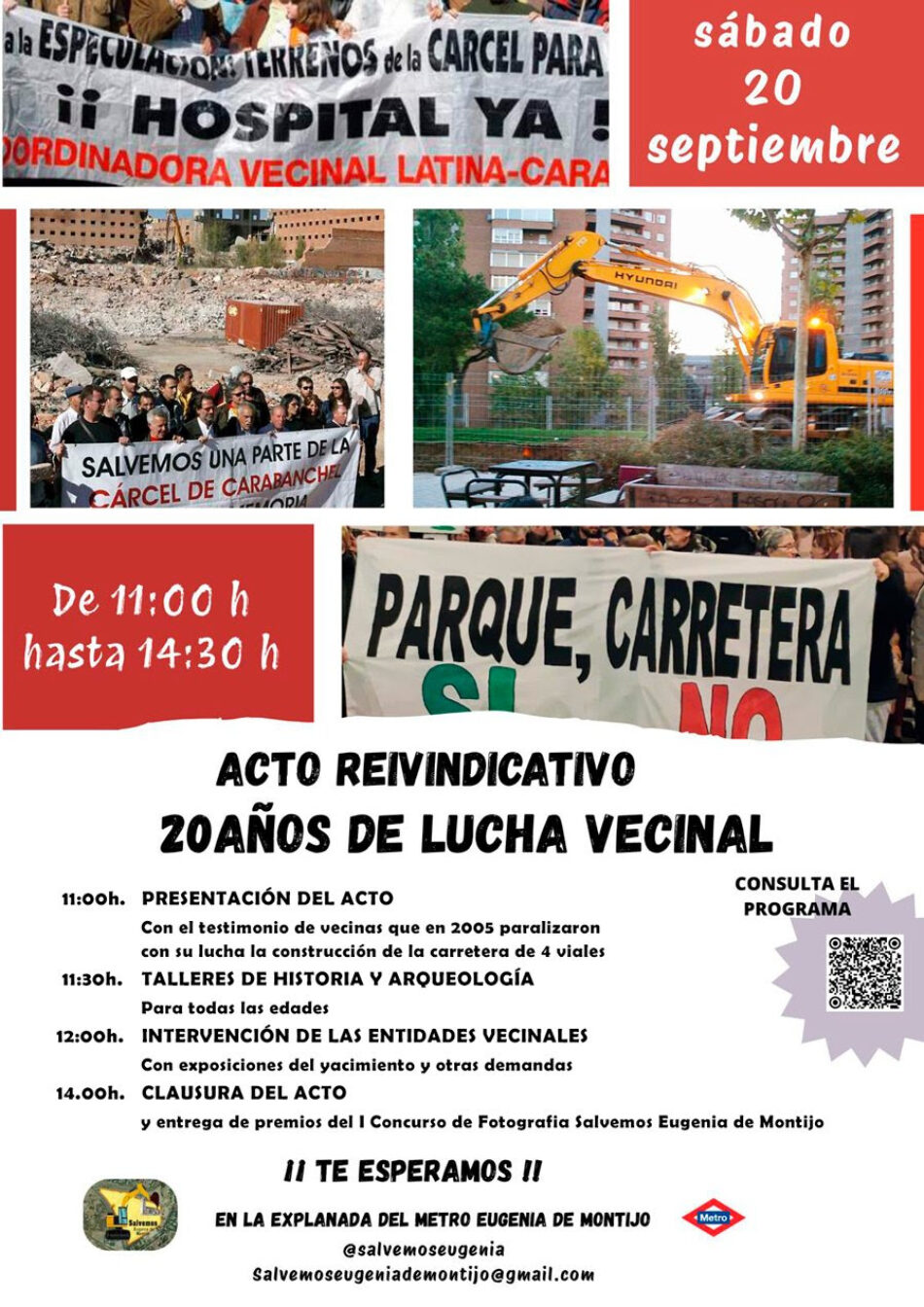 Una jornada para celebrar los 20 años de lucha en defensa del parque Eugenia de Montijo y su entorno