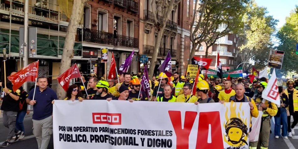 FSC-CCOO se suma a la manifestación de los colectivos de prevención y extinción de incendios forestales en Madrid