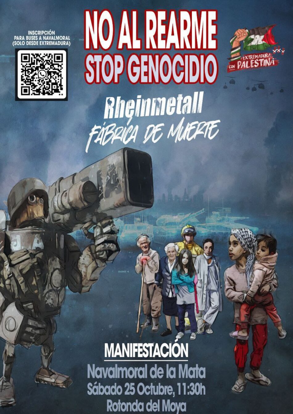 Convocan una nueva marcha contra Rheinmetall por su implicación en el genocidio de Gaza