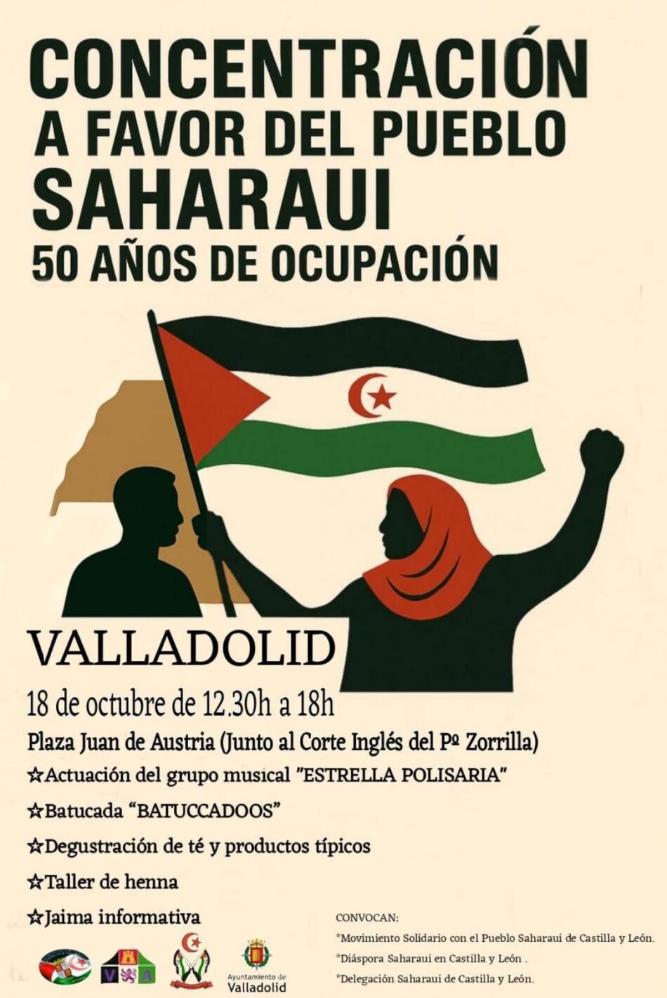 CCOO se suma a la concentración por un Sáhara Libre a los 50 años de la ocupación marroquí este sábado en Valladolid