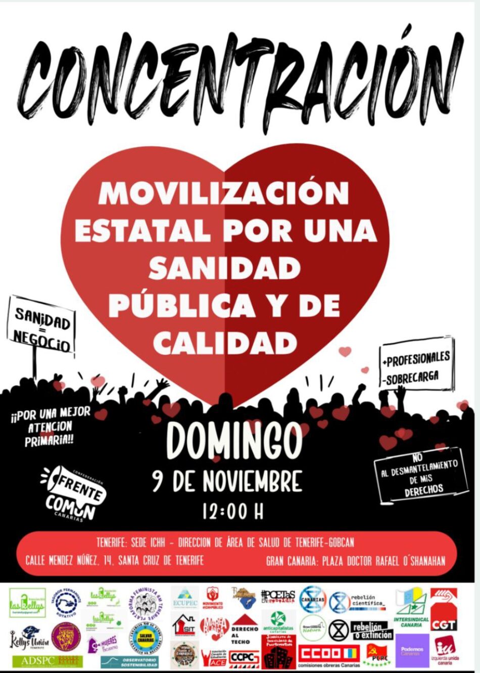 Movilización Estatal en Defensa de la Sanidad Pública, del 3 al 9 de noviembre: «Por mi, por tu salud, y por la de todos y todas»