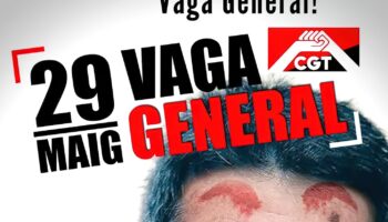 CGT-València ha sido multada por el Ayuntamiento de València con 3.000 euros por pegar un cartel de la Huelga General del 29M en una zona repleta de cartelería
