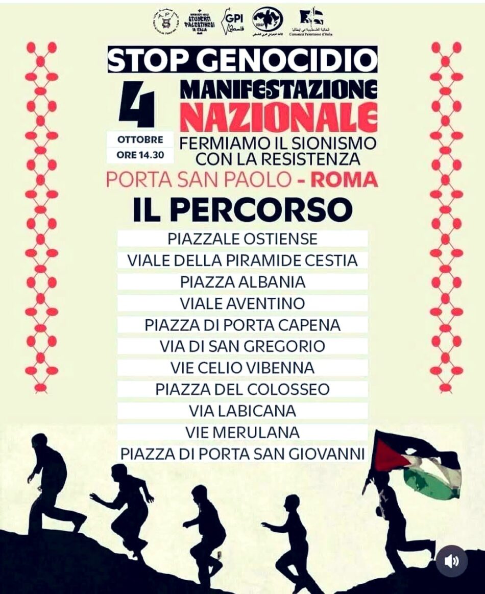 Crecen las protestas en Italia contra los crímenes de Israel en Gaza