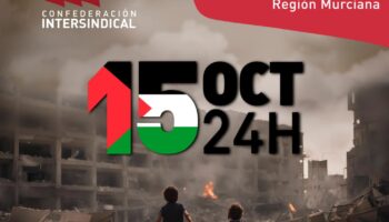Intersindical Región Murciana llama a una jornada de huelga el 15 de octubre en solidaridad con el pueblo palestino
