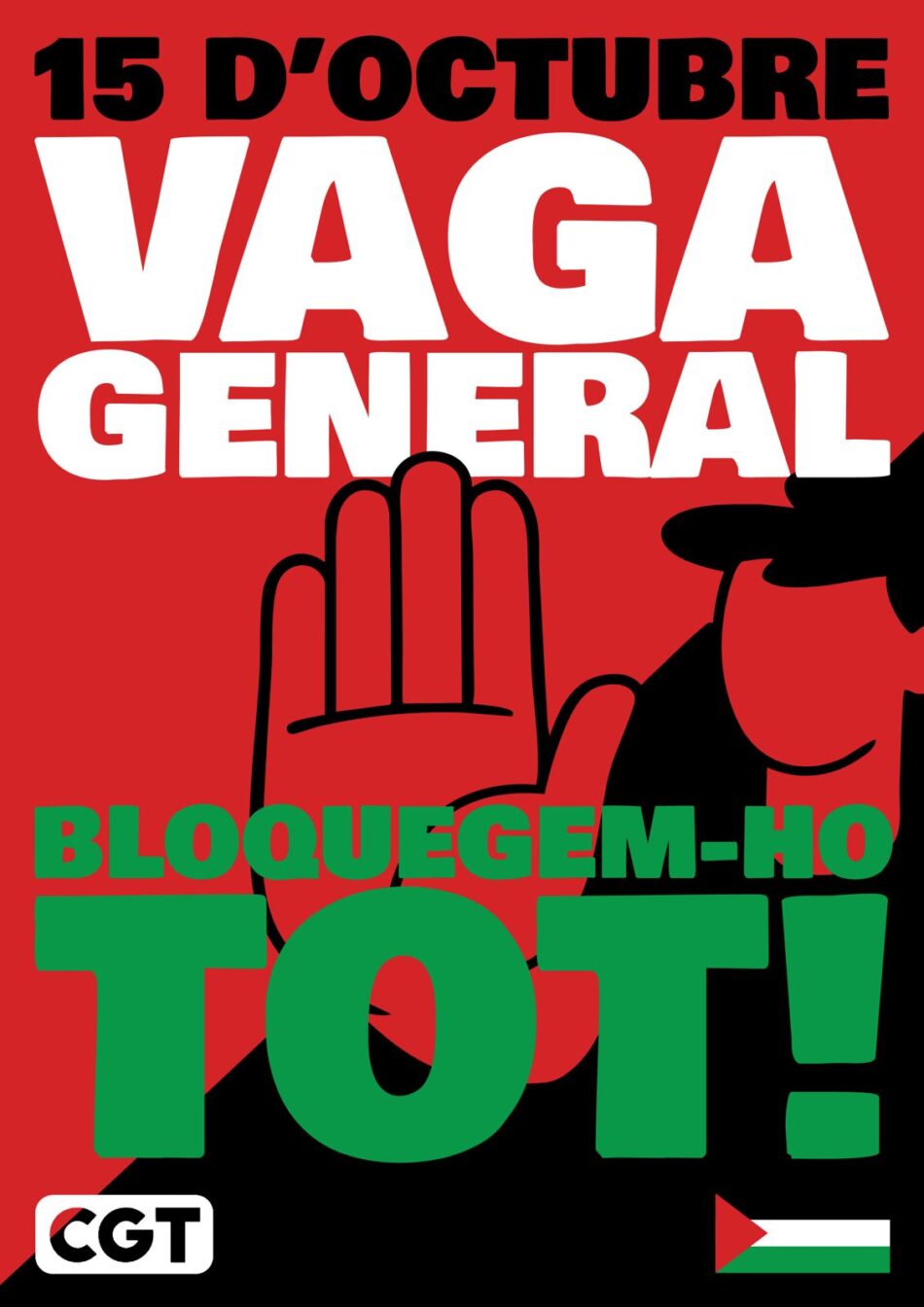 La Taula Sindical de Catalunya convoca Vaga General per Palestina el 15 d’octubre