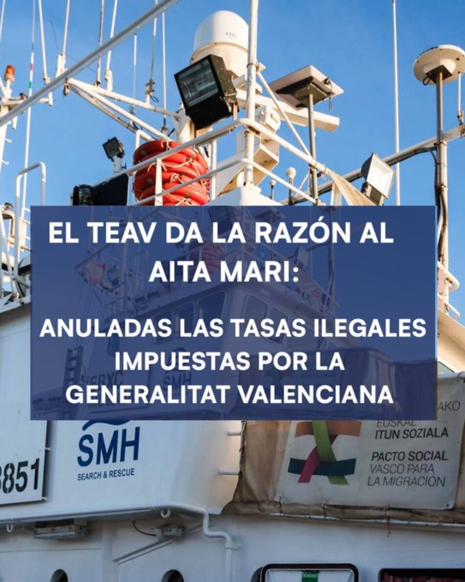 El Jurat Economico administratiu de la Generalitat Valenciana (TEAV) anula la liquidación ilegal de tasas a Salvamento Marítimo Humanitario (SMH), confirmando la exención por su labor humanitaria