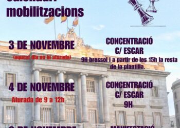CGT convoca huelga parcial en la plantilla del Ayuntamiento de Barcelona los días 4 y 6 de noviembre