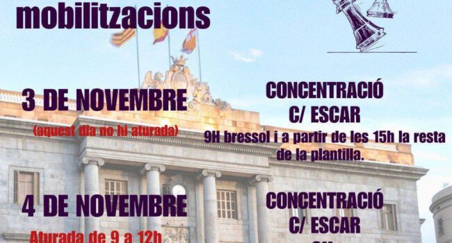 CGT convoca huelga parcial en la plantilla del Ayuntamiento de Barcelona los días 4 y 6 de noviembre