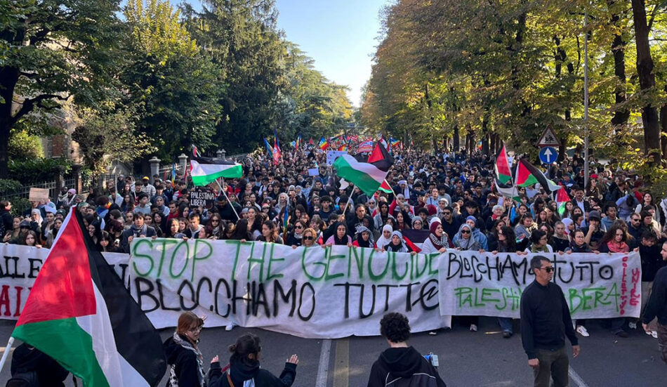 Más de dos millones de italianos salen a las calles por el pueblo palestino