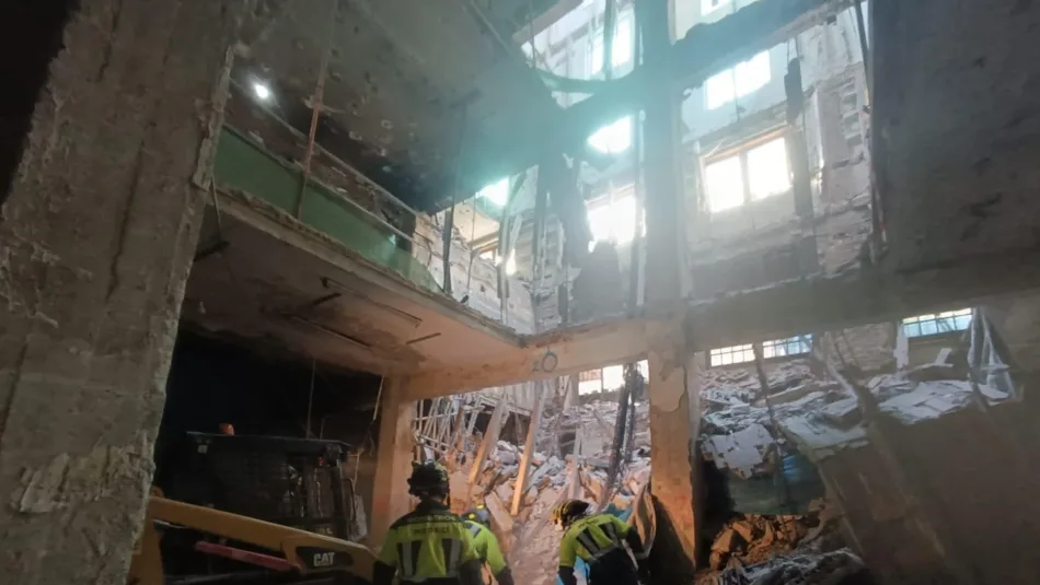 CGT lamenta la trágica muerte de cuatro personas tras el colapso de un edificio en el centro de Madrid