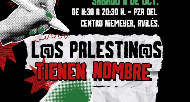 Colectivos Asturianos contra el Genocidio Palestino presentarán la lectura colectiva «L@s palestin@s tienen nombre»