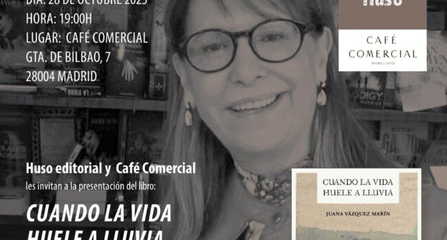 Juana Vázquez presenta «Cuando la vida huele a lluvia»: una apasionante novela “para los que no les gusta dormir”