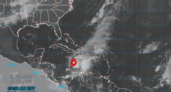 La Tormenta Melissa registra un ligero incremento en intensidad sobre mar Caribe
